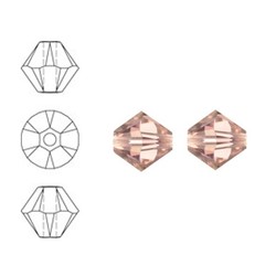 SWAROVSKI ELEMENTS Konisch Geslepen Glaskraal. 6mm. Vintage Rose.