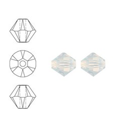 SWAROVSKI ELEMENTS Konisch Geslepen Glaskraal. 6mm. Xilion Bead White Opal.