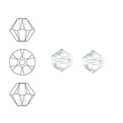 SWAROVSKI ELEMENTS Conically cut glass bead. 6mm. Crystal Moonlight.