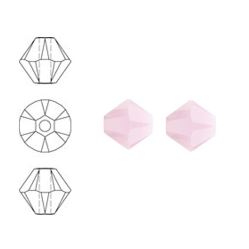 SWAROVSKI ELEMENTS Conically cut glass bead. 6mm. Pink Alabaster.