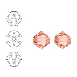 SWAROVSKI ELEMENTS Konisch geschnittene Glasperle. 6mm. Rosen-Pfirsich.