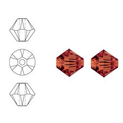 SWAROVSKI ELEMENTS Konisch geschnittene Glasperle. 6mm. Roter Magma