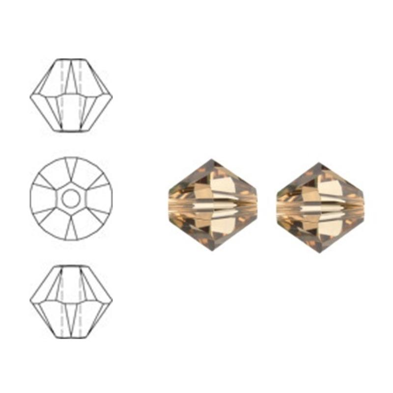 SWAROVSKI ELEMENTS Konisch Geslepen Glaskraal. 8mm. Xilion Bead Light Colarado Topaz