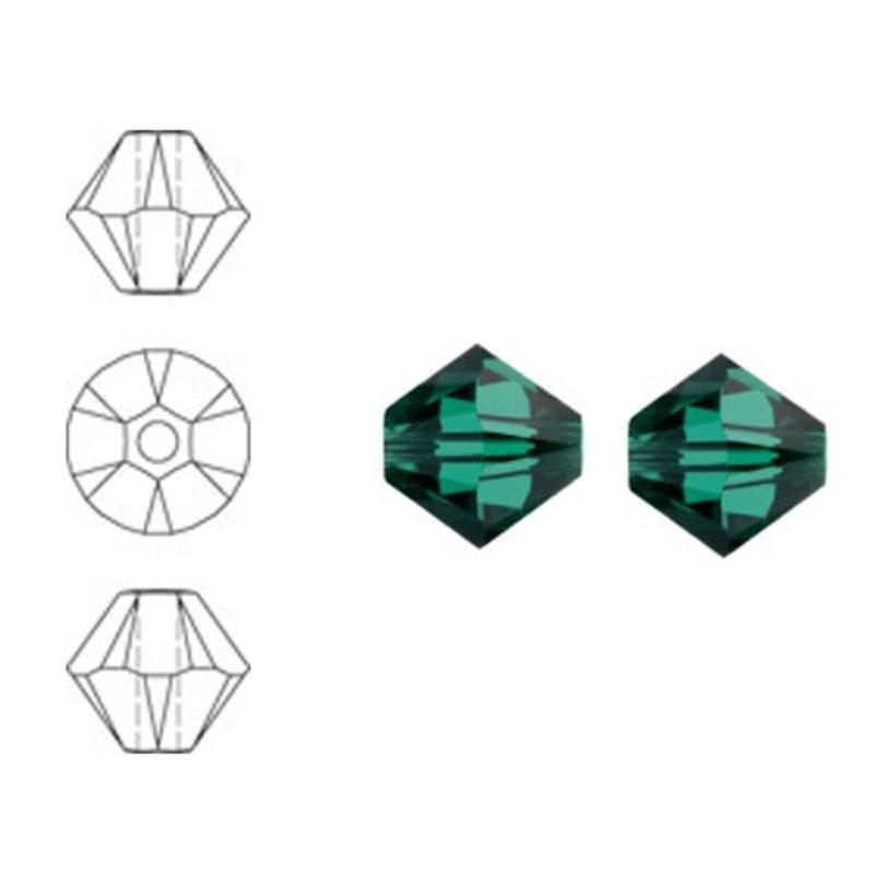 SWAROVSKI ELEMENTS Konisch Geslepen Glaskraal. 8mm. Emerald Green.