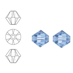 SWAROVSKI ELEMENTS Konisch Geslepen Glaskraal. Light Safier. 8mm. Per stuk