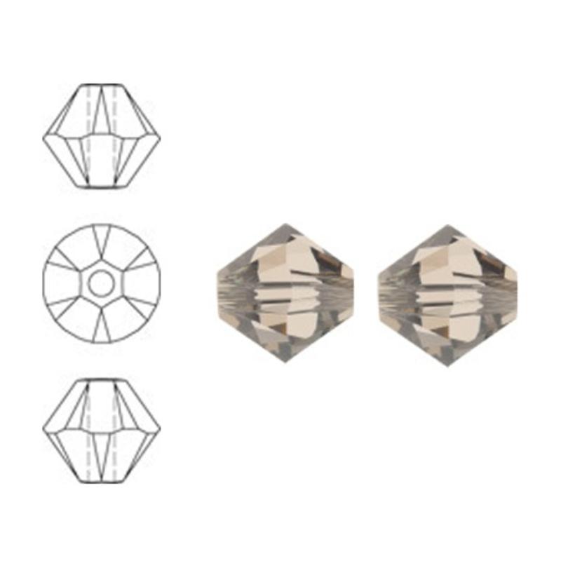 SWAROVSKI ELEMENTS Konisch Geslepen Glaskraal. 8mm. Greige.