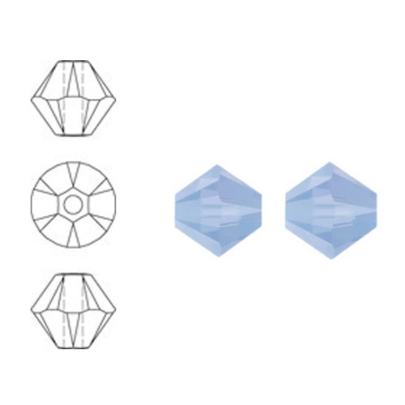 SWAROVSKI ELEMENTS Konisch Geslepen Glaskraal. 8mm. Air Blue Opal.