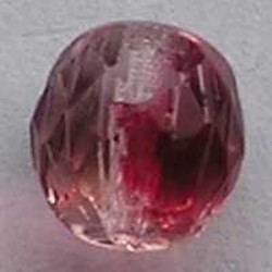 Facet geslepen Glaskraal. Ruby Transparant. 12mm. Tsjechisch.