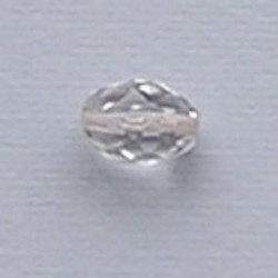 Facet Geslepen Glaskraal. Crystal. 13x10mm. Ovaal. (Tsjechisch).