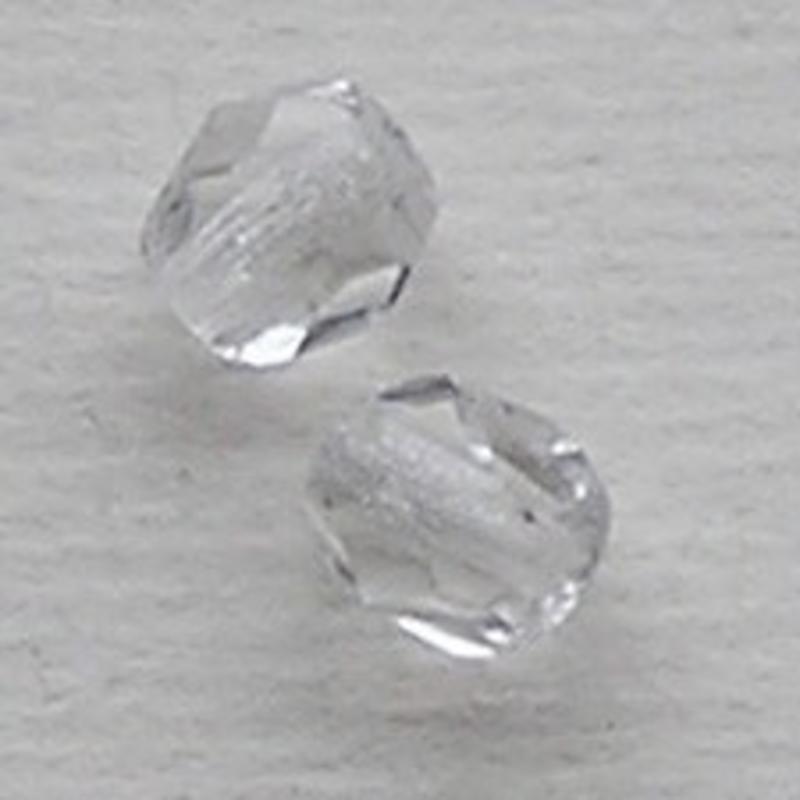 Facet geslepen Glaskraal. Crystal. 6mm. Tsjechisch.