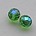 Facet geslepen Glaskraal. Peridot AB. 12mm. Tsjechisch.