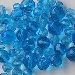 Facetkralenmix. Aqua. 50 gram. 6, 8, 10 en 12mm.