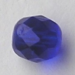 Facetgeslepen Glaskraal Kobaltblauw . 8mm. Tsjechisch