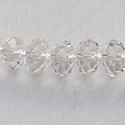 Crystal. Facetgeslepen Glaskraal. Rondelle. 5x8mm.