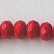 Opaque Rood. Facetgeslepen Glaskraal. Rondelle. 4x7mm. Per stuk voor