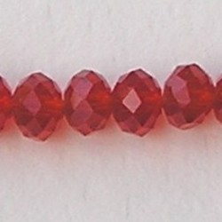 Indian Red. Facetgeslepen Glaskraal. Rondelle. 9x12mm. Per stuk voor