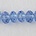 Light Safier. Facetgeslepen Glaskraal. Rondelle. 9x12mm.