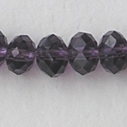 Tanzanite. Facetgeslepen Glaskraal. Rondelle. 9x12mm. Per stuk voor