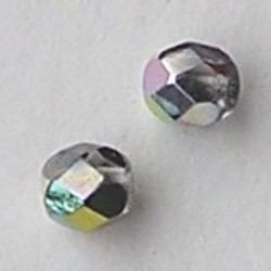 Facet geslepen Glaskraal. Crystal Vitrail Medium. 4mm. Tsjechisch. 10 stuks voor.