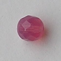 Roze Opal. Facetgeslepen Glaskraal. 8mm. Per stuk voor