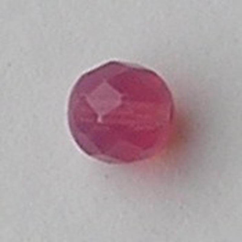 Roze Opal. Facetgeslepen Glaskraal. 8mm.
