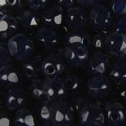 Facet Geslepen Glaskraal. Dark Lapis. 4mm. Tsjechisch. 10 stuks voor