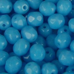 Facet Geslepen Glaskraal. Turquoise Opaque. 4mm. (Tsjechisch). 10 stuks voor