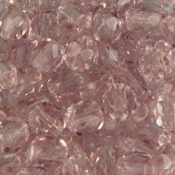 Facet Geslepen Glaskraal. Vintage Roze. 4mm. (Tsjechisch). 10 stuks voor