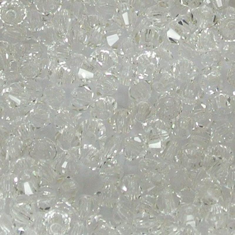 Tsjechisch Konisch Geslepen Glaskraal. 3mm. Crystal.