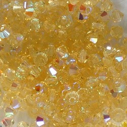 Tsjechisch Konisch Geslepen Glaskraal. 3mm. Light Topas AB.