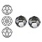 SWAROVSKI ELEMENTS Swarovski. Facetgeslepen Ronde Kraal. 6mm. Silver Night.