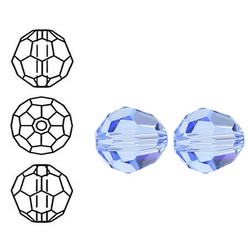 SWAROVSKI ELEMENTS Swarovski. Facetgeslepen Ronde Kraal. 6mm. Light Safier.
