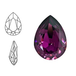 SWAROVSKI ELEMENTS Swarovski Druppel. Amethyst. 14x10mm. Pointed Back.