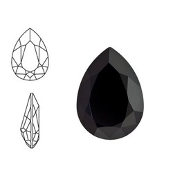 SWAROVSKI ELEMENTS Swarovski Druppel. Jet. 14x10mm. Pointed Back.