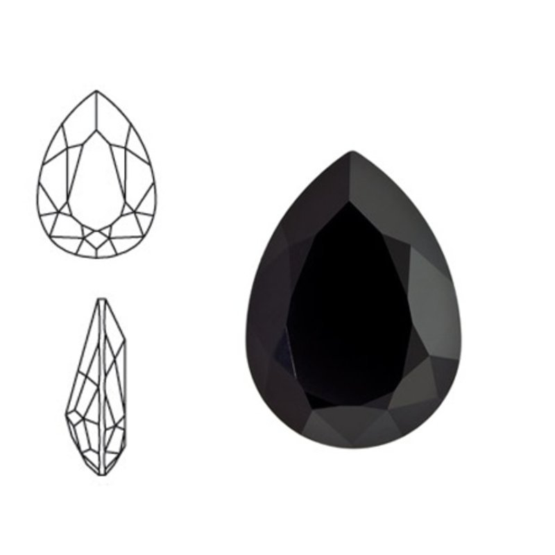 SWAROVSKI ELEMENTS Swarovski Druppel. Jet. 14x10mm. Pointed Back.
