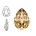 SWAROVSKI ELEMENTS Swarovski Druppel. (groot). Crystal Golden Shadow. 14x10mm. Pointed Back.