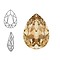 SWAROVSKI ELEMENTS Swarovski Druppel. Crystal Golden Shadow. 14x10mm. Pointed Back.