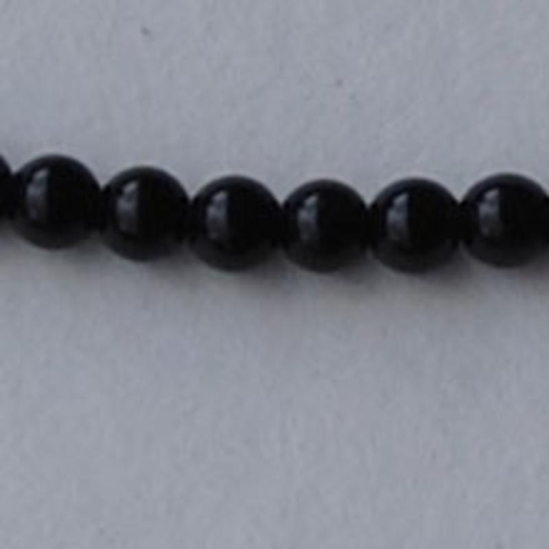 Black Obsidan kraal. 4mm.