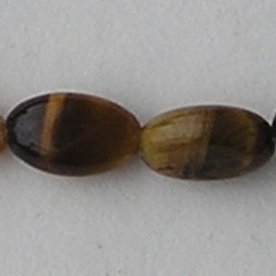 Tijgeroog Bruin. Kraaltje. Ovaaltje. 5x8mm.