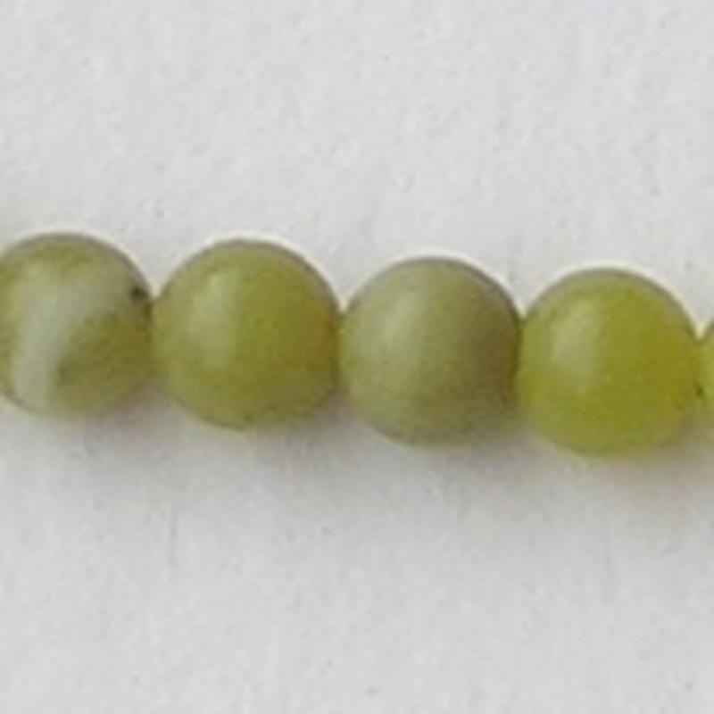 Olive Jade Stone (natural) 6mm. kraal.