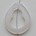Druppelvormige Blanke Jade. 25x32mm.