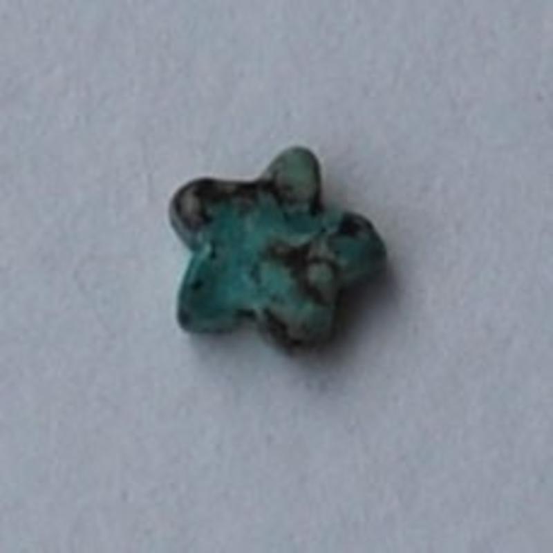 Sterretje Plat. 8 mm. Afrikaans Turquoise (D)