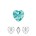 SWAROVSKI ELEMENTS Light Turquoise Pendant Hartje. 10.3x10mm. met gaatje bovenin.