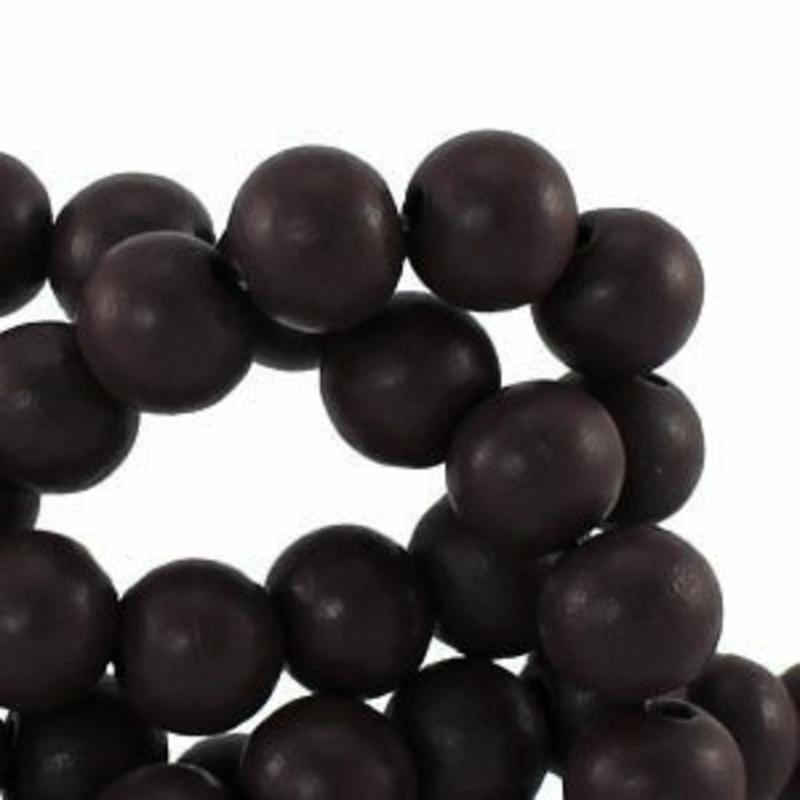 Wooden bead. 11mm. Chocolate brown. per 10 pieces