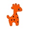 Houten hanger Giraf. 28x50mm. Oranje.