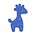 Houten hanger Giraf. 28x50mm. Blauw.