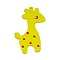 Houten hanger Giraf. 28x50mm. Geel.