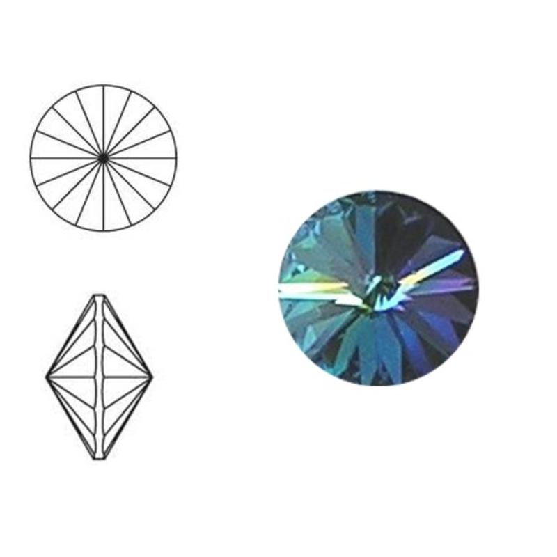 SWAROVSKI ELEMENTS Rivoli steen. MM12.0. 12mm. Crystal Green Sphinx.