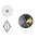 SWAROVSKI ELEMENTS Swarovski Rivoli steen (punt). MM12.0. 12mm. Black Diamond.