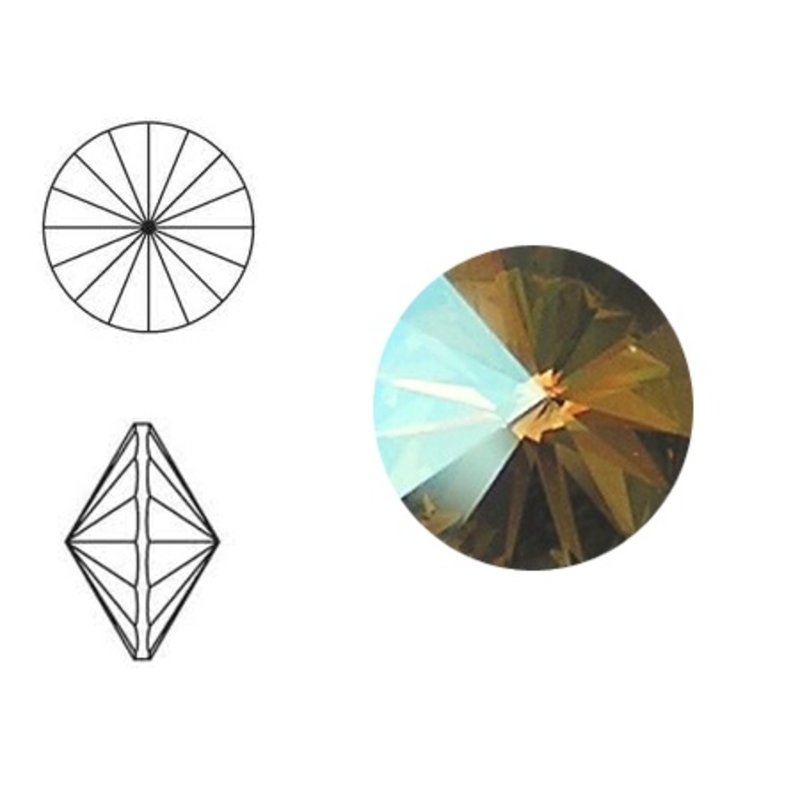 SWAROVSKI ELEMENTS Rivoli steen. MM12.0. 12mm. Crystal Verde.